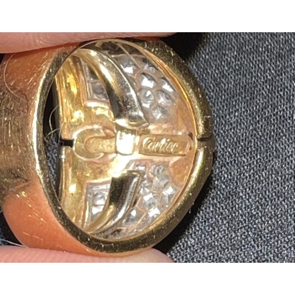 Vintage Cartier Dome Ring Sparkling Diamond Accent 18k Gold Cocktail Statement - Picture 13 of 13
